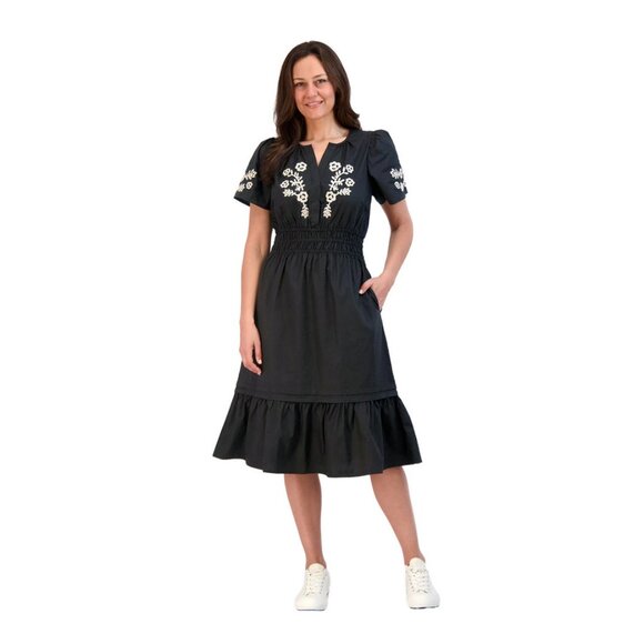 French Connection Embroidered Dress Casual Comfort - Picture 2 of 16
